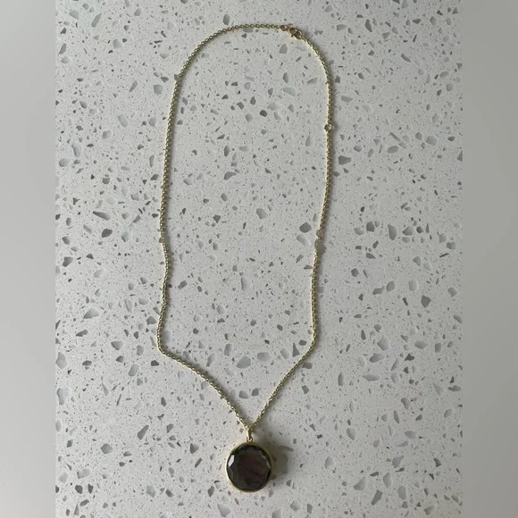 Ippolita 18k gold quartz and pyrite pendant necklace